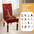 Christmas Chair Covers Set of 6,Stretchable Kitchen Dining Room Chair Covers Decorations Removable Washable Dining Chair Slipcovers Chair Protectors for Dining Room & Kitchen - Image 6