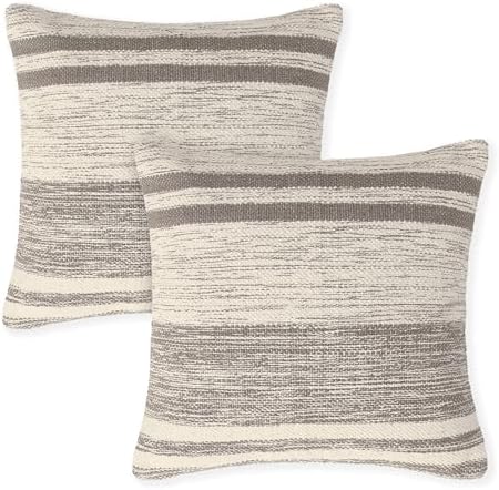 · REDEARTH · Boho Tufted Textured Handwoven Throw Pillow Cases - Taupe by REDEARTH