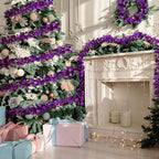 2 Pcs 6 ft Christmas Ball Ornament Garland, Purple - Image 7