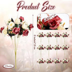 Hotop 12 Pcs Artificial Flowers Centerpiece for Tables 13 in, Coffee - Image 2
