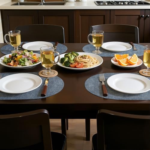 homing Heat Resistant Oval Placemats Set of 8, Blue - Image 2