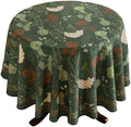 ISAENNE Designer Vintage Green Round Tablecloth,Diameter 67" by Isaennehomedecoration