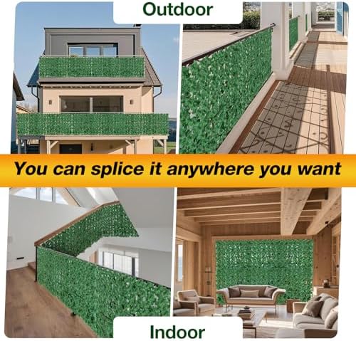 Artificial Ivy Privacy Fence Wall Screen, 79 x 118 in Garden Fake Hanging Plants Vines, Aesthetic Faux Greenery Garland Leaves with Strengthened Joint Prevent Leaves Falling Off for Outdoor Decor - Image 7