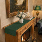 Signature Linen™ by D'Moksha, Forest Green Chambray Table Runner 48 Inches, 100% Pure Linen, Hemstitch, Coffee Table Runner, 14 x 48 Inch for Dresser Tables- Fall, Weddings, Outdoor Hosting - Image 3