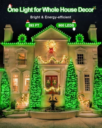 St Patricks Day Decorations 355 FT 900 LED Green Lights, Extra Long Outdoor String Lights Waterproof, Timer & Memory, 8 Modes Dimmable Plug in Fairy for Outside Tree Patrick's Day Decor - Image 5