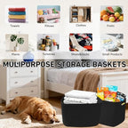 3 Pack Woven Baskets,Storage Baskets for Shelves with Handles - Image 5