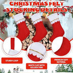 36 Pcs 17" Felt Christmas Stocking Bulk, Red Christmas Socks Bulk with White Cuff Golden Trim, Christmas Hanging Ornaments Xmas Decoration for Mantel Door Window Holiday Home Décor - Image 3