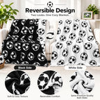 Buryeah Soccer Knit Throw Blanket, Soccer Gift for Boys Teens Men, 50 x 60 Inch Cozy Sport Reversible Knitted Throw Blanket for Couch Sofa Bed Home Decor - Image 4