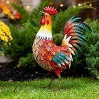 Metal Rooster Yard Decor, 21" Outdoor Garden Statues for Patio - Image 3