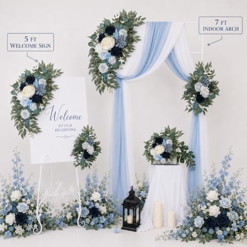 Artificial Wedding Arch Flowers Floral Swag Welcome Sign Ceremony Decor - Image 5