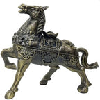Briskfeel Metal Ornament Galloping Horse Statue Classic Bronze Finish Luxury Home Decor Multi Functional Sculpture for Living Room Office Desk Feng Shui Art (D4 Brass) by Briskfeel