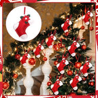 Geyoga 48 Pcs Red and White Mini Christmas Stockings Bulk, Poinsettia - Image 4