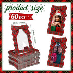 60 Pcs Scalloped Christmas Picture Frames 4x6 Bulk Tartan Plaid Photo Frame - Image 2