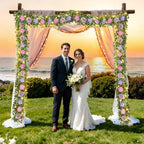 Livole 2Pcs 12 Ft Flower Garland with Light, Pink Peony Floral Garland - Image 5