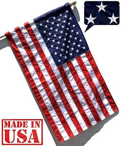 US Flag Factory - 2.5x4 FT American Flag (Sleeved) (Embroidered Stars, Sewn Stripes) - Outdoor SolarMax Nylon - 100% Made in America - Image 7