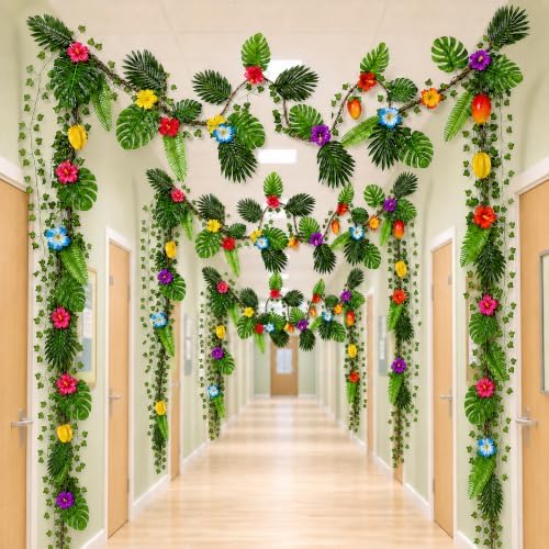 77PCS Tropical Jungle Decor Kit for Luau, Safari & Baby Shower by Unknown