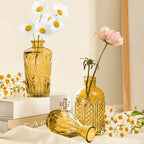 KOIUEYW Amber Gold Glass Bud Vases Set of 24, Vintage Small Vases for Flowers, Clear Crystal Mini Style in Bulk, Small Flower Glass for Centerpieces Wedding Decorations Home Party Decor - Image 6