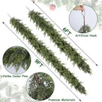 yofit 6FT Artificial Cedar Pine Garland Christmas Decorations - Image 3