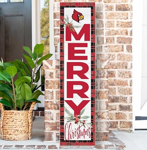 KH Sports Fan Louisville Cardinals Holiday Porch Leaner, 11x46 Inches, Cardinals Outdoor Christmas Sign; Display Some Holiday Cheer with This Louisville Cardinals Christmas Sign - Image 2