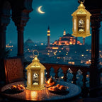 Ramadan Decorations for Home, 2 PCS 11''H Metal Decorative Candle Lantern for Tabletop Mantel Decor, Vintage EID Mubarak Lantern Candle Holders for Indoor Outdoor Decor Gift - Image 4
