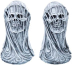 MyGift Gothic Bookends, Skull Decorative Book Ends for Heavy Books, Resin Horror Themed Death Skull Statue Book Holder for Shelves, Office, Halloween Decor by MyGiftHome