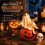Halloween Ghost Witch Resin Figurine, Vintage Tabletop Statue 2pack - Image 3