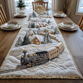 Quilted Table Runner, 3D Floral & Animals Design, Farmhouse Rustic Home Decor, for Dining Table Kitchen Holiday (A09,14x108 inches) by SodaMeow