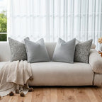 a moment Grey 4 Pack Throw Pillow Covers - Chenille & Velvet Set with Piping, Farmhouse Textured Design Pillow Cases for Couch Sofa Bed Livingroom (18x18 Inch, No Insert) - Image 4
