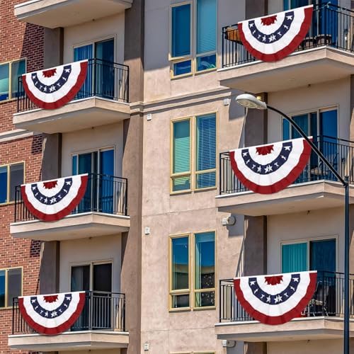 3PCS 3x6 Ft American Pleated Fan Flag, Patriotic Half Fan Bunting Flag - Image 7