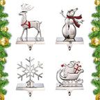 Christmas Stocking Holders for Mantle Set of 4, Weighted Stocking Hangers for Mantel Fireplace, Stocking Hooks for Xmas Decoration (Style4) by popamaz