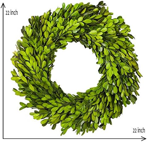 Boxwood Wreath X-Larger 22 inch Preserved Nature Boxwood Wreath Home Decor Stay Fresh for Years for Door Wall Window Party Décor Spring Summer Fresh Green Wreath - Image 6