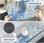 Marble Faux Leather Placemats Set of 4 - Heat Resistant Placemats for Dinner Table, Non-Slip Waterproof Oil-Proof Washable Reusable Placemat for Indoor Outdoor Kitchen Decor, 15.75In*11.81In - Image 6
