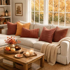 MIULEE Fall Euro Decorative Throw Pillow Covers 26x26 Dark Rust Pack of 2 - Image 4