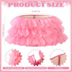 Halloscume 25 Inch Pink Tulle Christmas Tree Collar Skirt Wedding - Image 2