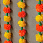 6 Ft Marigold & Lilly Garlands | Artificial Flower | Hosuewarming Indian Wedding Decoration | Plastic Garlands | Bulk Floral Wall Decor, Backdrop, Diwali Decor | (Pack of 6) - Image 5