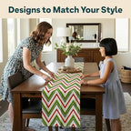 Holiday Table Runners | Chevron Design | Seasonal Table Decorations | Kitchen Dining Table Runner | Made in The USA | Stain Resistant | 14" x 90" Long - Image 5