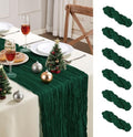 6 Pack Emerald Green Cheesecloth Table Runner 35×120 Inch Boho Home Decor by AGIRL