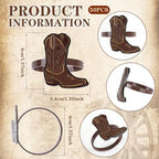 50PCS Western Party Decorations Cowboy Boot Napkin Rings Rustic Farmhouse Western Napkin Holder Metal Tissue Rings Buckles Cowboy Birthday Party Supplies - Image 3