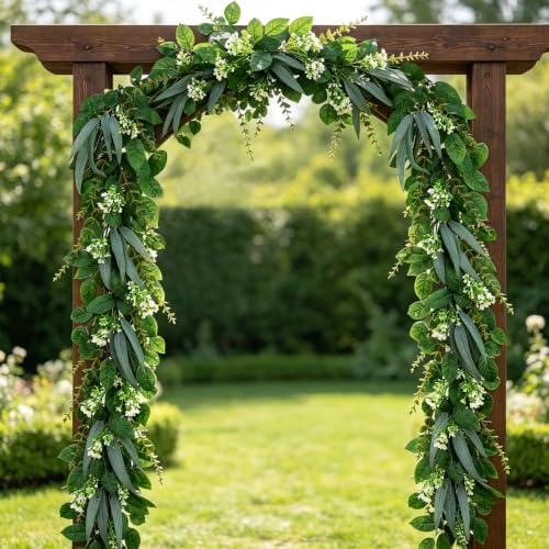 2 Pcs 6FT Artificial Eucalyptus Garland Greenery Garland with Baby's Breath - Image 7