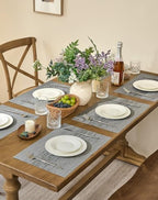 Leetaltree Grey Placemats, Heat Resistant Non-Slip Place mats for Dining Table, Washable Durable PVC Vinyl Woven Table Mats (Set of 24) - Image 3
