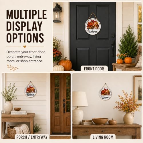 One Welcome Sign for Every Season, 16 PCS Interchangeable Welcome Sign for Front Door, Simple Elegant Farmhouse Seasonal Porch Decor Gift for Christmas (1 Set/15PCS) - Image 7