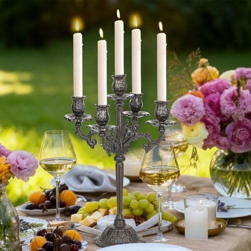 Sungmor Cast Iron Candlestick Holders - 17Inch Tall & 5 Arms - Image 6