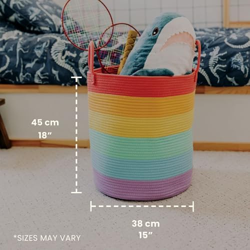 OrganiHaus Rainbow Laundry Basket & Hamper, Nursery Playroom 52L - Image 2