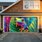 6x13 FT Colorful Red-Eyed Tree Frog Garage Door Banner - Tropical Jungle Art Backdrop, Large Indoor Outdoor Garage Door Cover, Nature Theme Decoration for Home,Yard, Kids Room - Image 7
