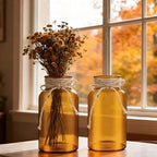 6 Pack Mason Jar Vases for Centerpieces, Amber Glass Flower Vase - Image 3