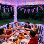 JMEXSUSS 400 LED Red White and Blue String Lights Outdoor, Plug in - Image 4