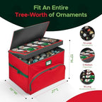 Christmas Nutcracker and Figurine Collectible Storage Box - Holds Up to 72 Ornaments 4” x 4” - Top Adjustable Compartments for Figurines, Nutcrackers, etc - Heavy Duty 600D/ Inside PVC Material - Image 3