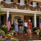 2 Pack Vintage Patriotic Bunting 20 ft Large American Flag Porch Banner Tea Stained American Flags for Patriotic Indoor Outdoor Independence Day Party Decor - Image 7