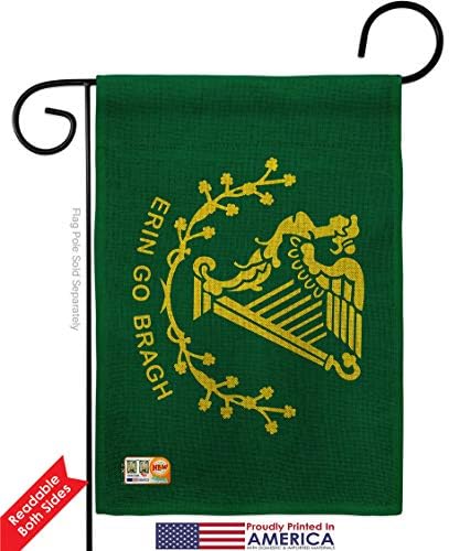 Erin go Bragh Garden Flag Set Wall Hanger Regional Nation International World Country Particular Area Small Decorative Gift Yard House Banner Double-Sided Made In USA 13 X 18.5 - Image 2