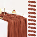 10 Pack Terracotta Cheesecloth Table Runners 35x120 Inch, 10FT Rustic Burnt Orange Cheese Cloth Table Runner for Wedding Bridal Shower Baby Shower Birthday Holiday Decor by BlueTopCoLtd